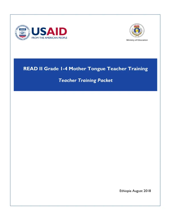 READ II Grade 1-4 Teacher Training Packet