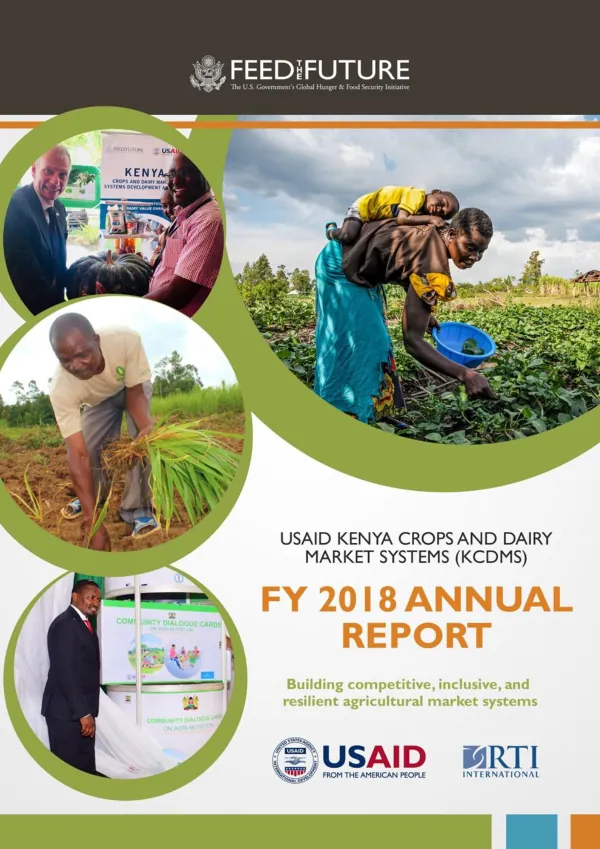 USAID/Kenya Crops and Dairy Market Systems Activity FY 2018 Annual Report