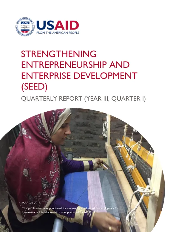 Quarterly Report / Strengthening Entrepreneurship and Enterprise Development (SEED)