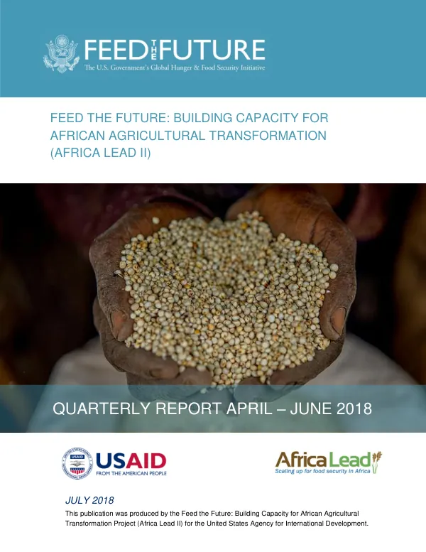 Africa Lead FY 2018 Quarter 3 Public Report