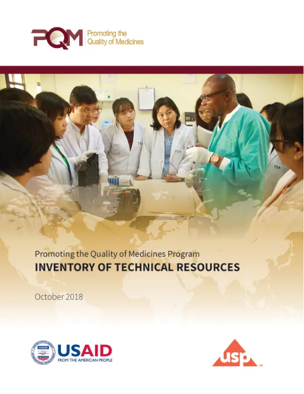 Promoting the Quality of Medicines Program: Inventory of Technical Resources