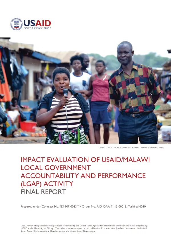 DRG learning, evaluation, and research (DRG-LER) activity : impact evaluation of USAID/Malawi local government accountability and performance (LGAP) activity : final report