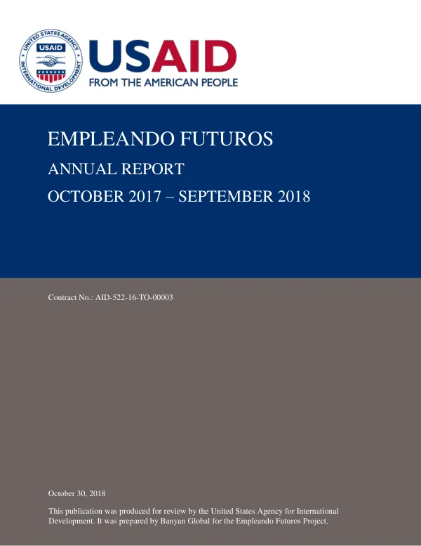 Empleando Futuros FY18 Annual Report, October 2017 – September 2018