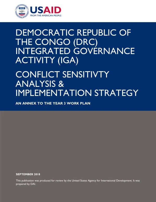 Conflict Sensitivity Analysis & Implementation Strategy - Year 3 Workplan