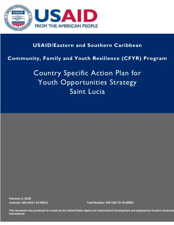 Community, Family and Youth Resilience Program: Country Specific Action Plan – Saint Lucia