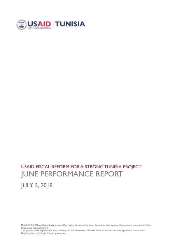 USAID FISCAL REFORM FOR A STRONG TUNISIA PROJECT