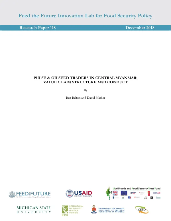 PULSE & OILSEED TRADERS IN CENTRAL MYANMAR: VALUE CHAIN STRUCTURE AND CONDUCT