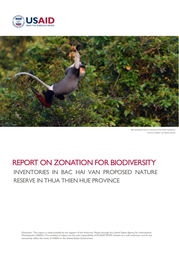 Zonation for Biodiversity Inventories in Bac Hai Van Proposed Nature Reserve in Thua Thien Hue Province