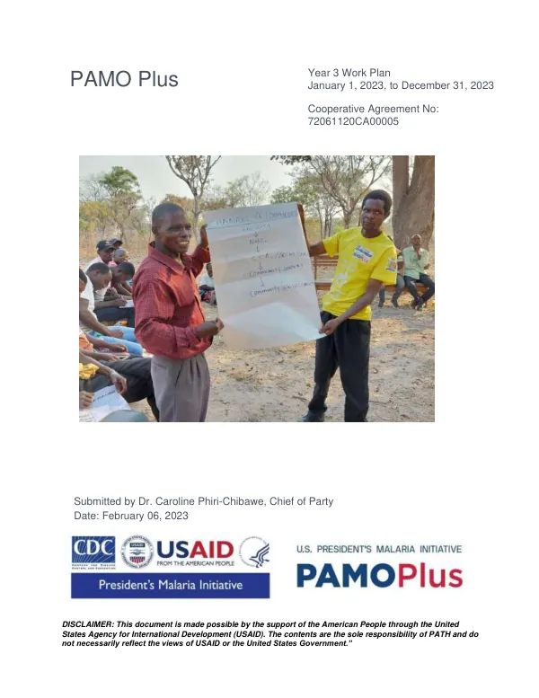 Year 3 Work Plan for PAMO Plus