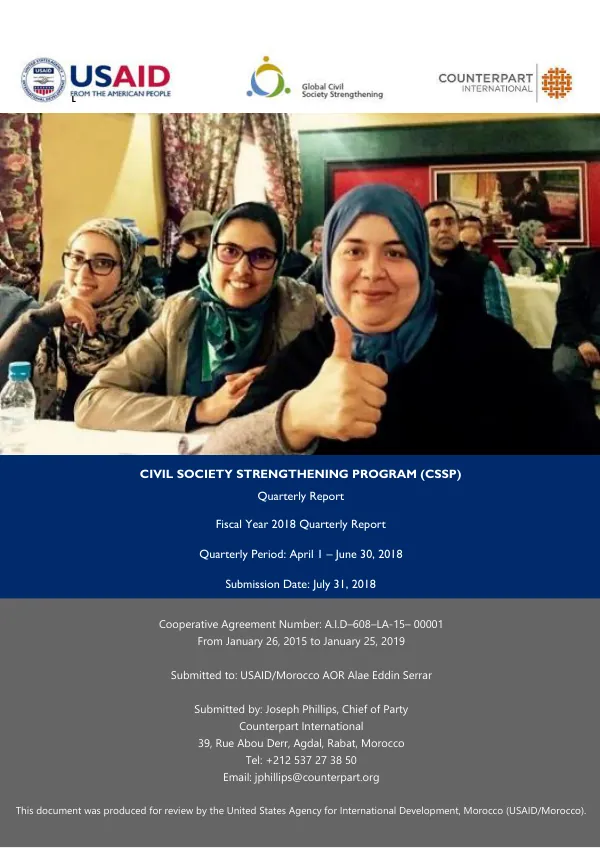 CSSP Quarterly Performance Report