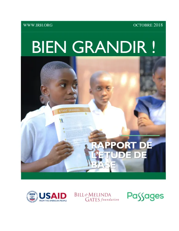 Bien grandir ! Rapport de l’étude de base