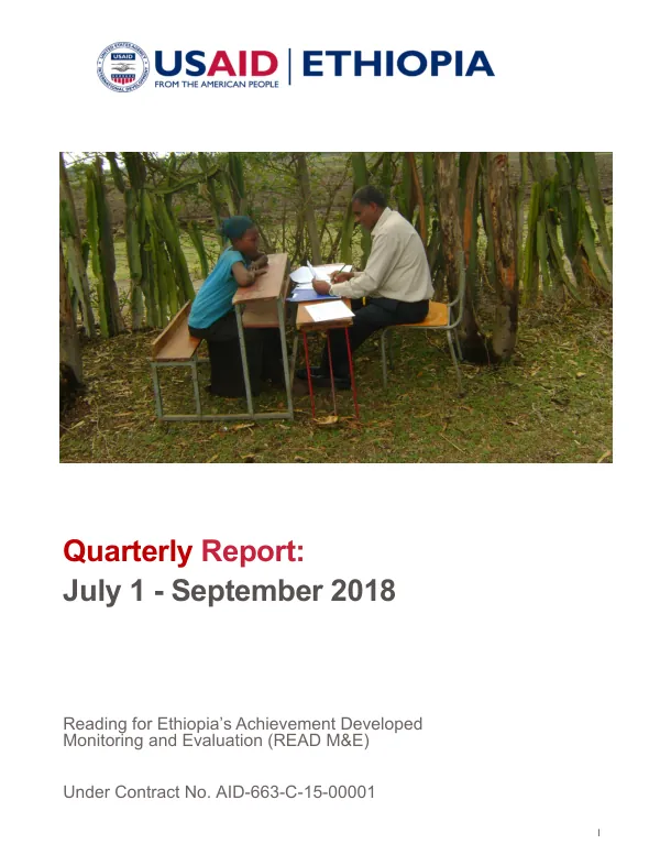 USAID Ethiopia Quarterly Report: July 1 - September 2018