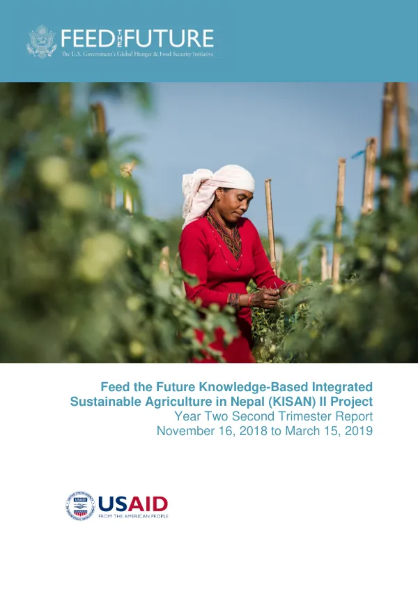 Feed the Future Knowledge-Based Integrated Sustainable Agriculture in Nepal (KISAN) II Project Year Two Second Trimester Report