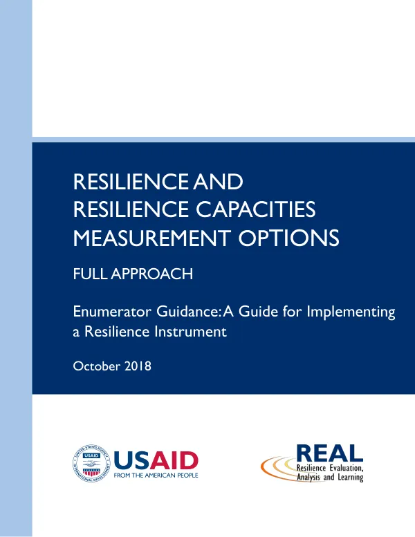 Resilience and Resilience Capacities Measurement Options: Full Approach—Enumerator Guidance