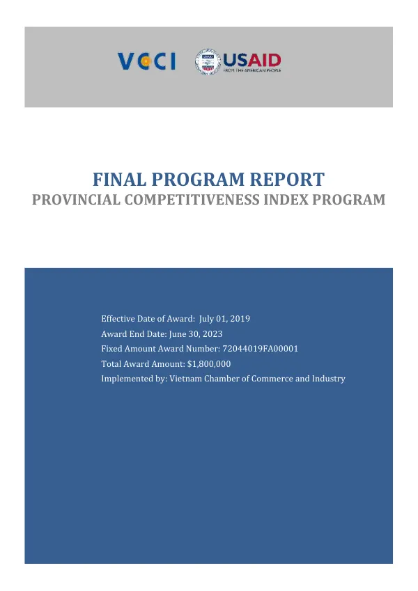 Final Performance Report Provincial Competitiveness Index