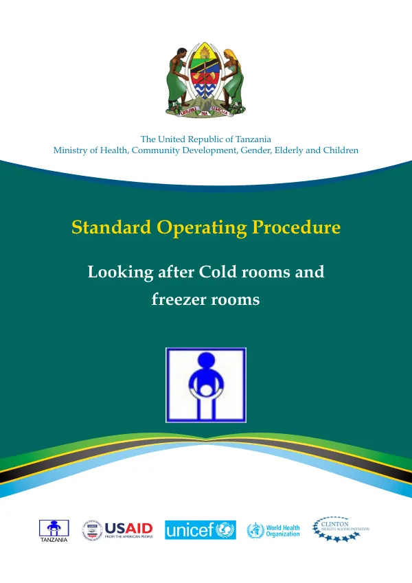 Standard Operating Procedure: Looking after Cold rooms and freezer rooms