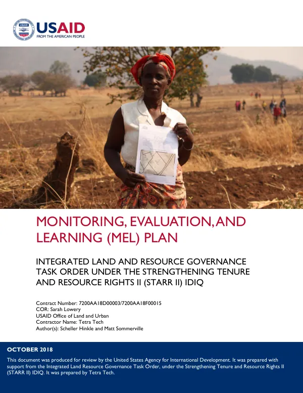 USAID ILRG MEL Plan