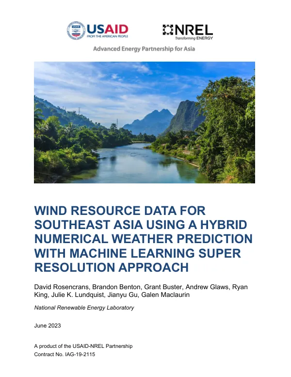 Wind Resource Data for Southeast Asia using a Hybrid Numerical Weather Prediction with Machine Learning Super Resolution Approach