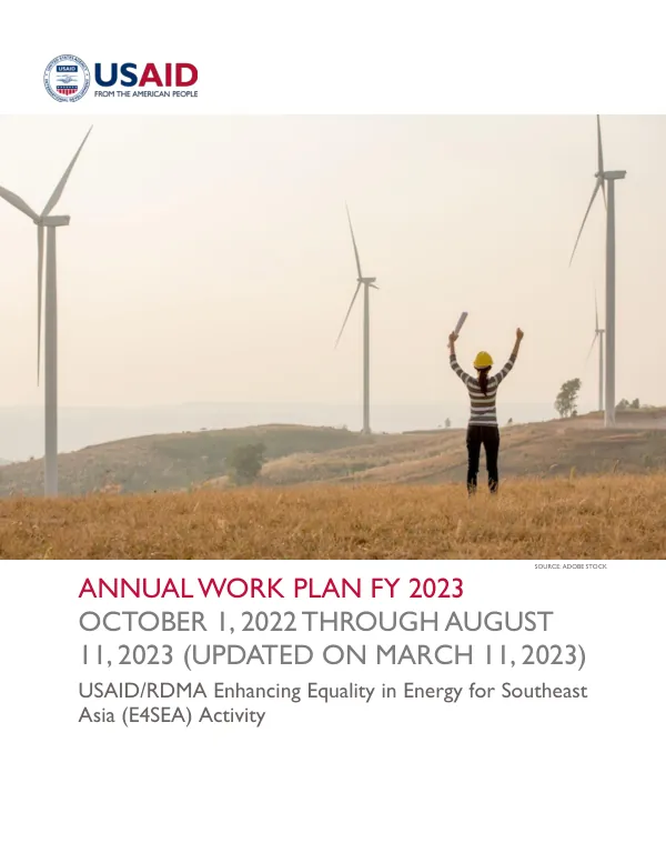 Enhancing Equality in Energy for Southeast Asia (E4SEA) Activity Year 3 Annual Work Plan