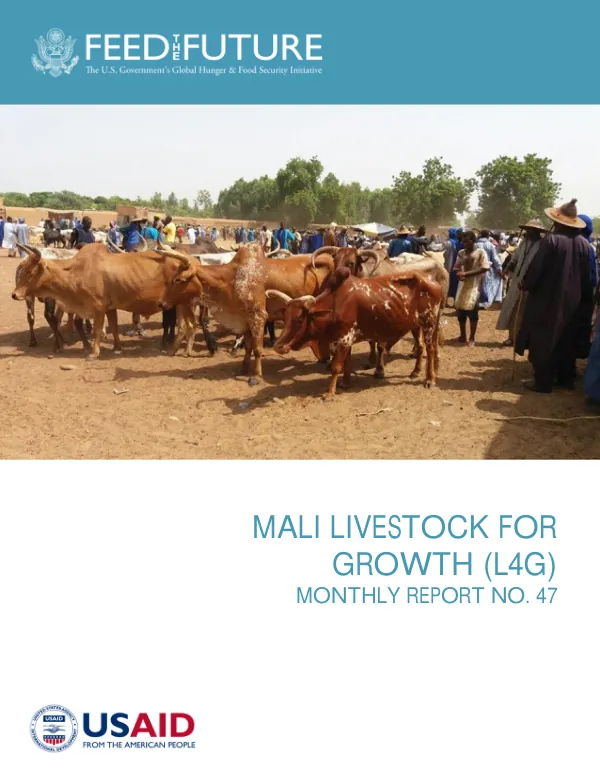 Mali Livestock for Growth (L4G) Monthly Report No. 47