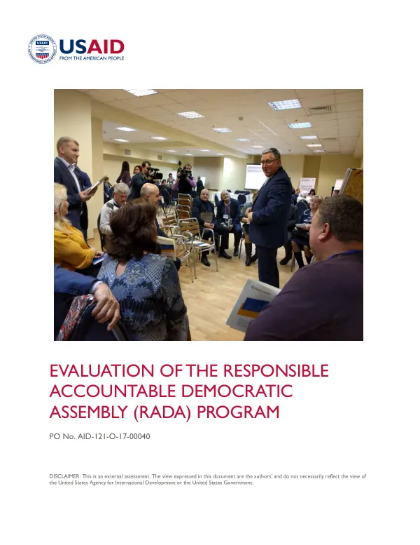 Evaluation of the Responsible Accountable Democratic Assembly (RADA) Program
