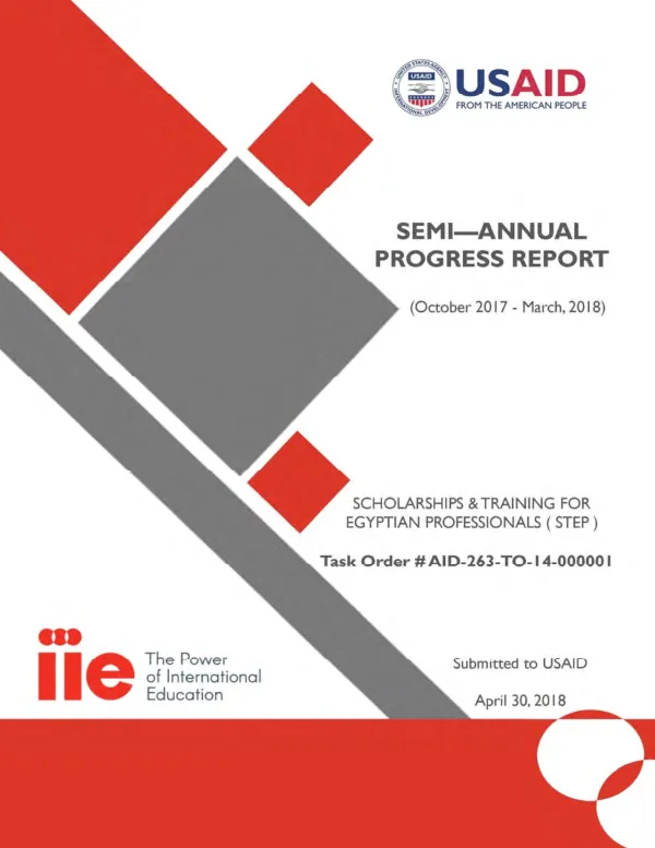 9th Semi-Annual Progress Report – IIE/STEP