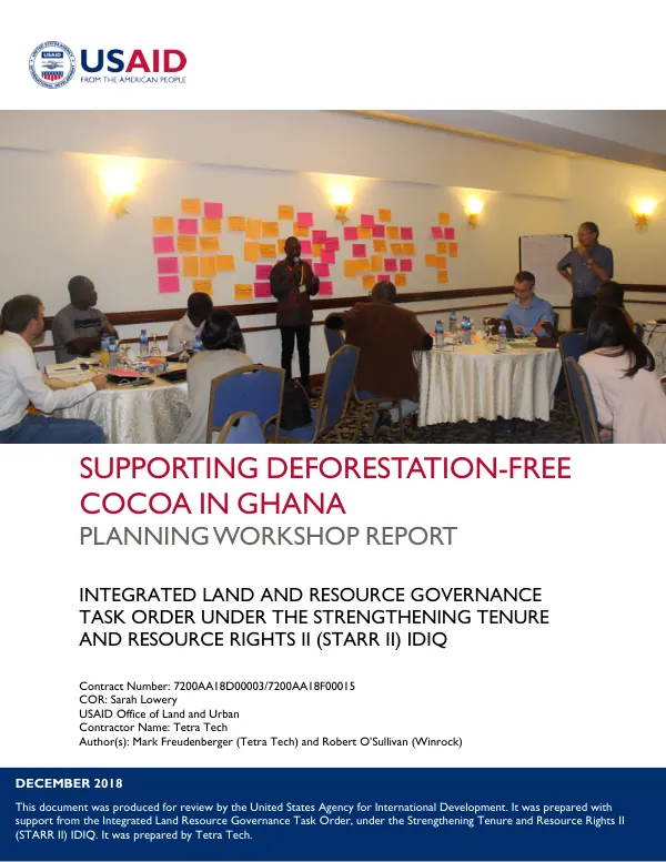 Supporting Deforestation-Free Cocoa in Ghana: Planning Workshop Report