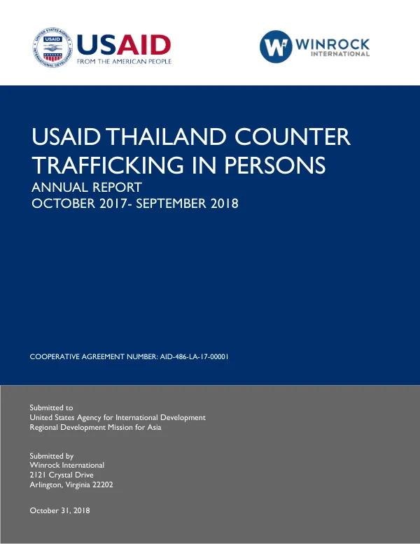 USAID Thailand COUNTER TRAFFICKING IN PERSONS ANNUAL REPORT