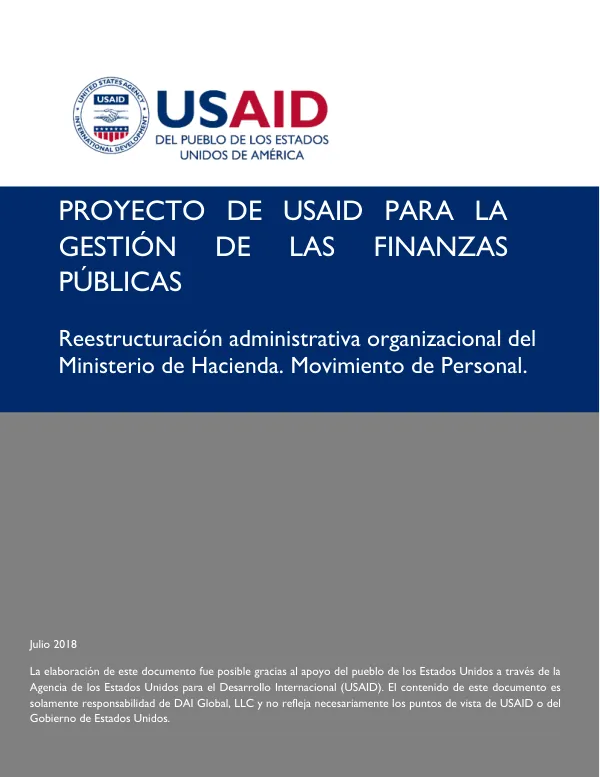 Proyecto de USAID para la Gestión de las Finanzas Públicas