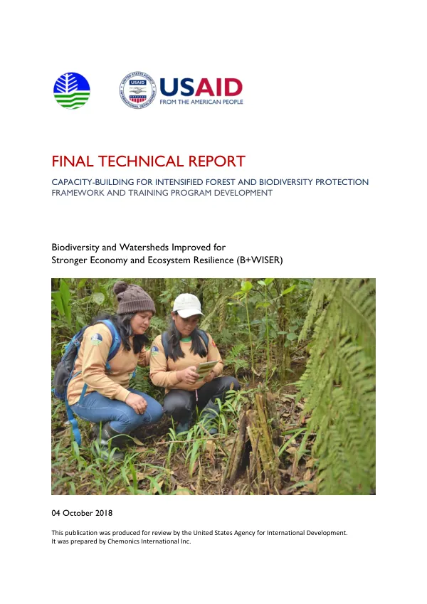 Final Technical Report: Capacity-Building for Intensified Forest and Biodiversity Protection Framework and Training Program Development