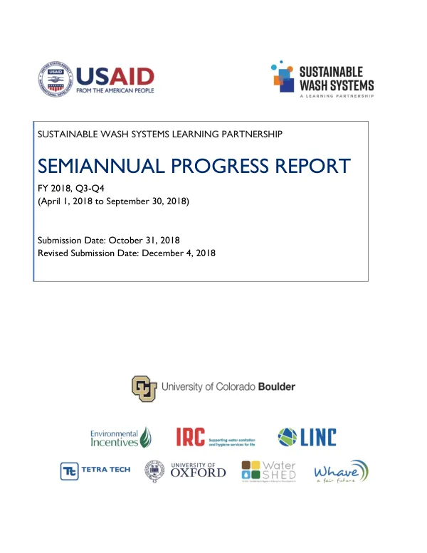 Sustainable WASH Systems Learning Partnership Semiannual Progress Report