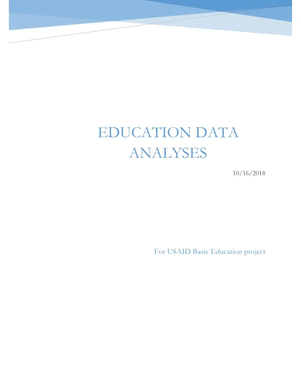 Education Data Analyses for USAID Basic Education Project in Georgia