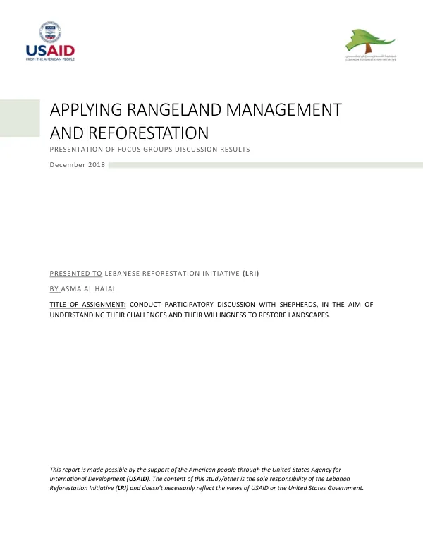 Applying Rangeland Management and Reforestation: Presentation of Focus Groups Discussion Results