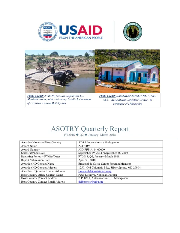 ASOTRY Quarterly Report FY2018 Q2 January–March 2018