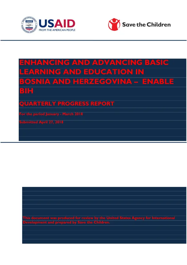 Enhancing and Advancing Basic Learning and Education in Bosnia and Herzegovina