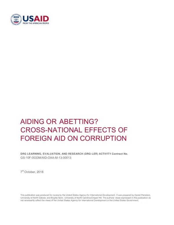 Cross-National Effects of Foreign Aid on Corruption