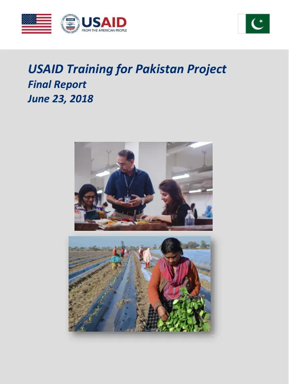 USAID Training for Pakistan Project Final Report