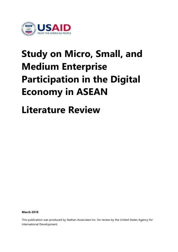 Study on Micro, Small, and Medium Enterprise Participation in the Digital Economy in ASEAN Literature Review