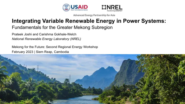 Integrating Variable Renewable Energy in Power Systems: Fundamentals for the Greater Mekong Subregion