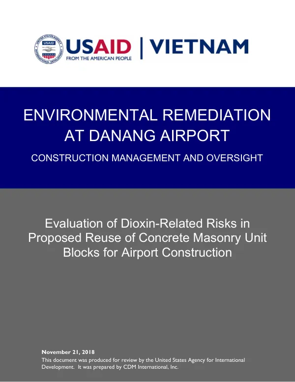 Evaluation of Dioxin-Related Risks in Proposed Reuse of Concrete Masonry Unit Blocks for Airport Construction
