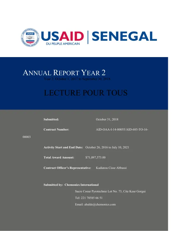 Annual Report Year 2: Lecture Pour Tous