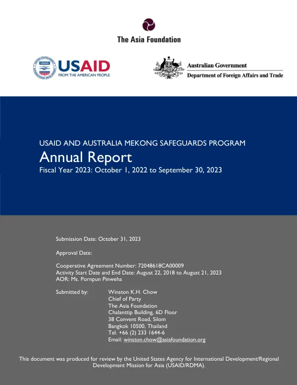 USAID and Australia Mekong Safeguards Program Annual Report – Fiscal Year 2023