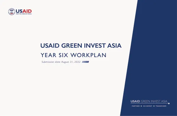 USAID Green Invest Asia Year 6 Workplan 2023