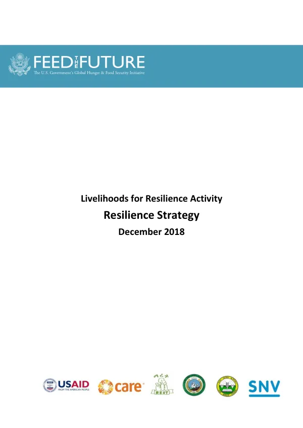 Livelihoods for Resilience Activity Resilience Strategy