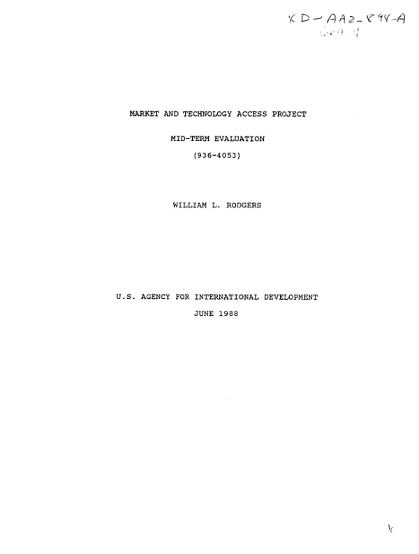Market and technology access project : mid-term evaluation