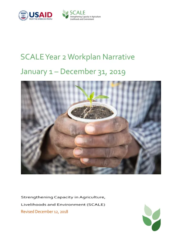 SCALE Strengthening Capacity in Agriculture, Livelihoods and Environment