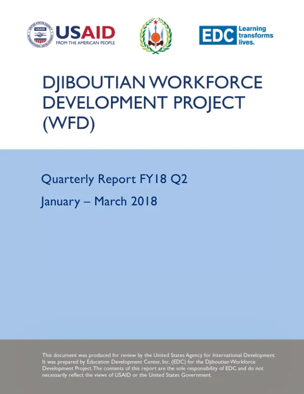 Quarterly Report FY18 Q2: Djiboutian Workforce Development Project