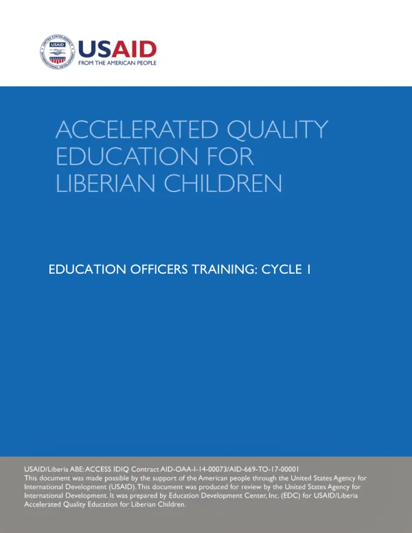 Education Officers Training: Cycle 1