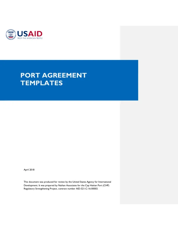 Port Agreement Templates