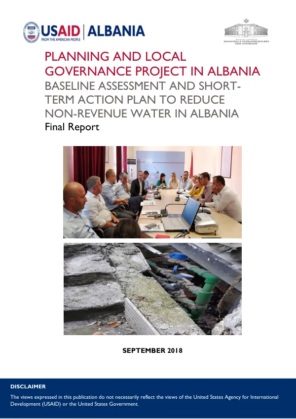 Baseline Assessment and Short-term Action Plan to Reduce NRW in Albania
